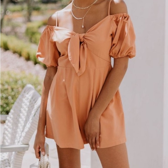 Reddish Orange Thick Quilted Winter Romper